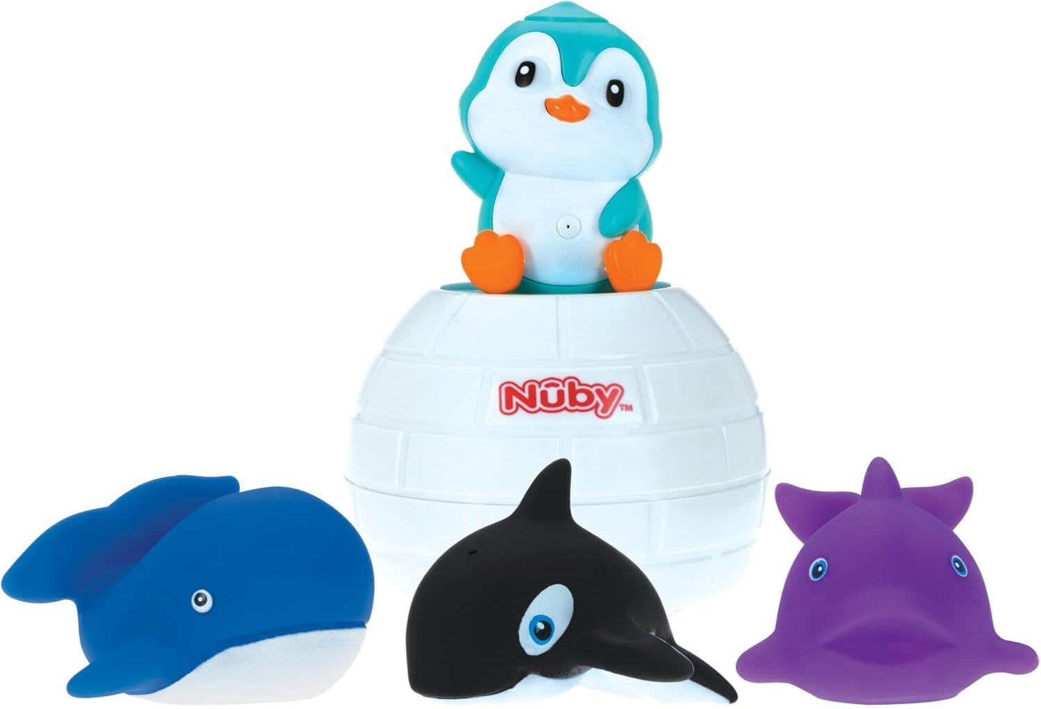 Thumbnail 6 de Nuby Splash ‘N Slide – Jouet de Bain Pingouin pour Bébé, Toboggan et Amis Arctiques à Gicler (18 Mois et +)