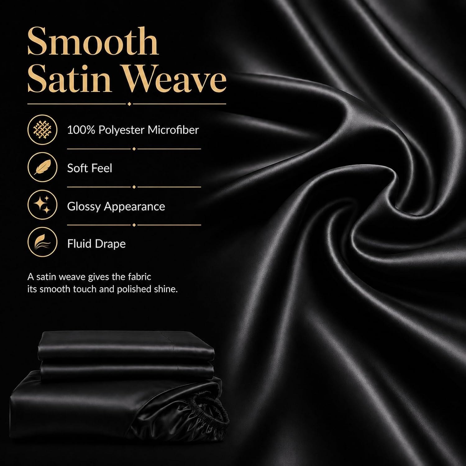 Detalle 2 de CozyLux Satin Sheets Queen Set 4pc