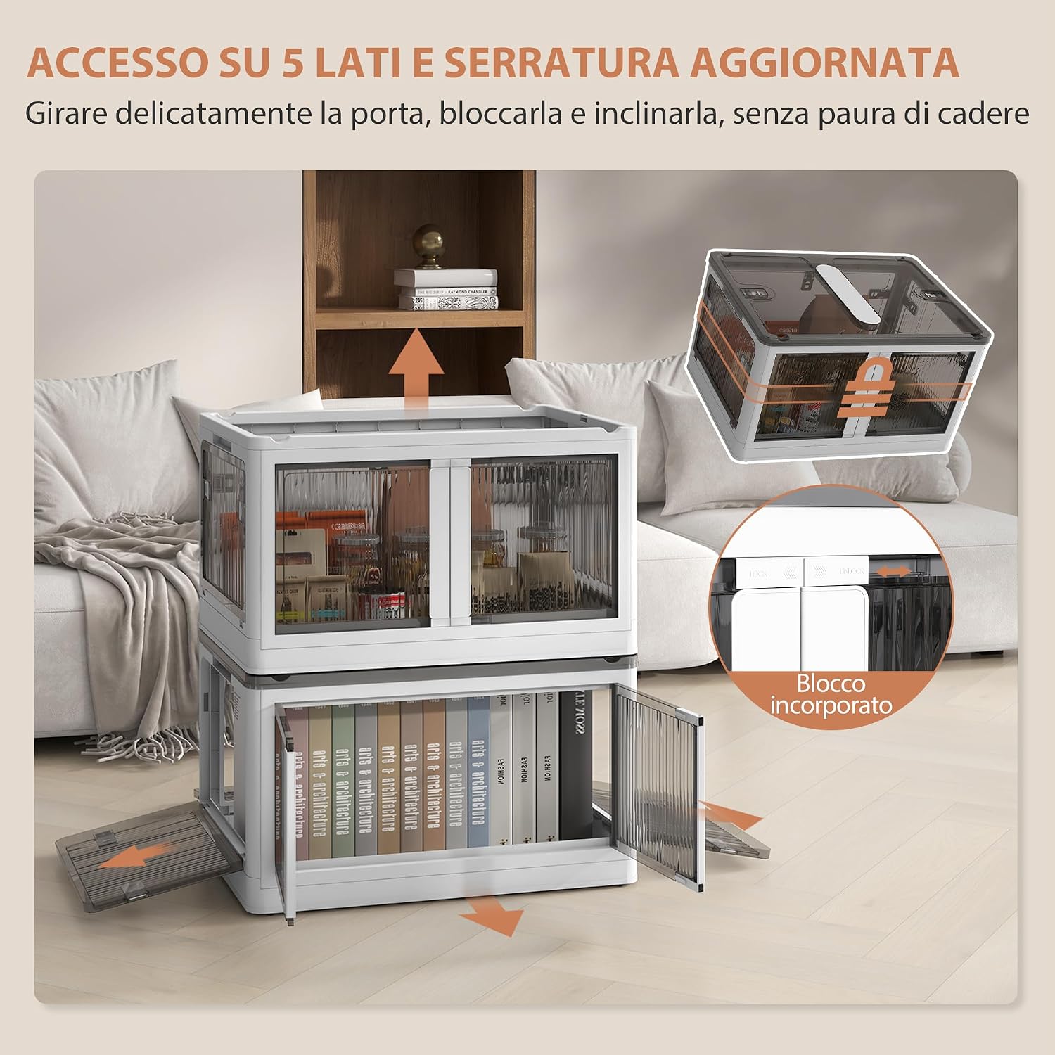 Detalle de HOMCOM Caja de Almacenamiento Apilable 69L