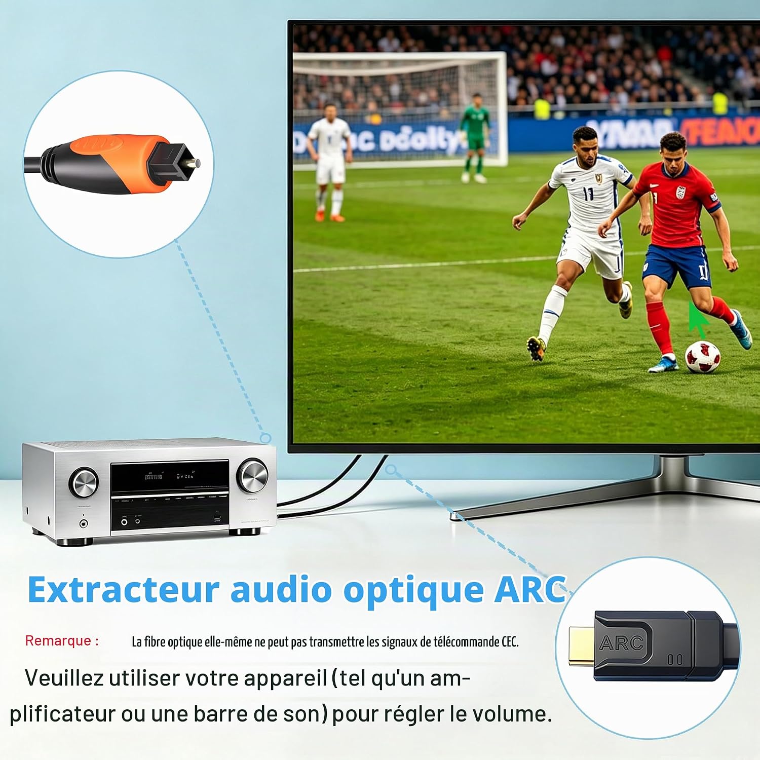 Detalle de SDKDZKG SDK-A806 HDMI eARC/ARC-audioconverter naar optisch, 192 kHz, Dolby en DTS 5.1