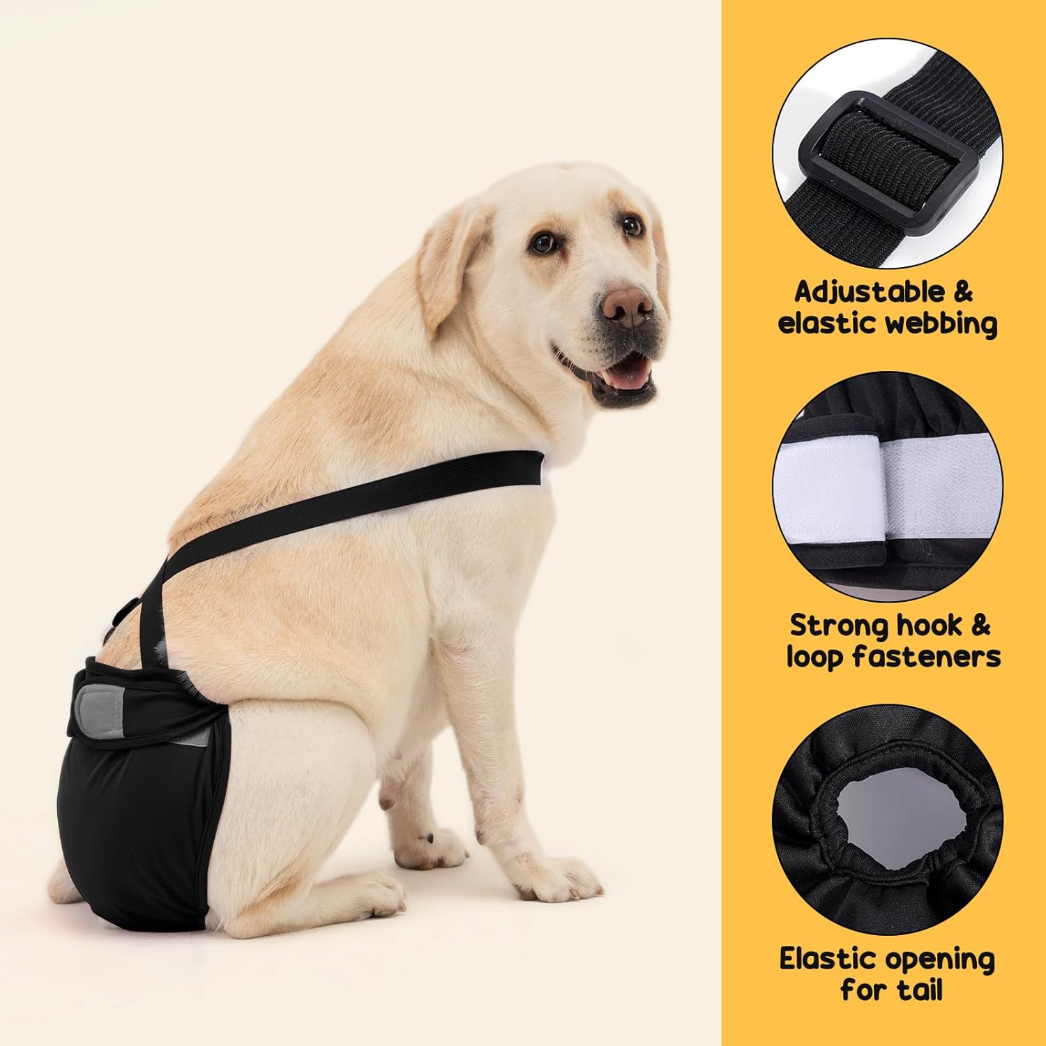 Thumbnail 2 de 3 Pack Avont female dog nappies with suspenders – reusable waterproof diaper pants for incontinence and period