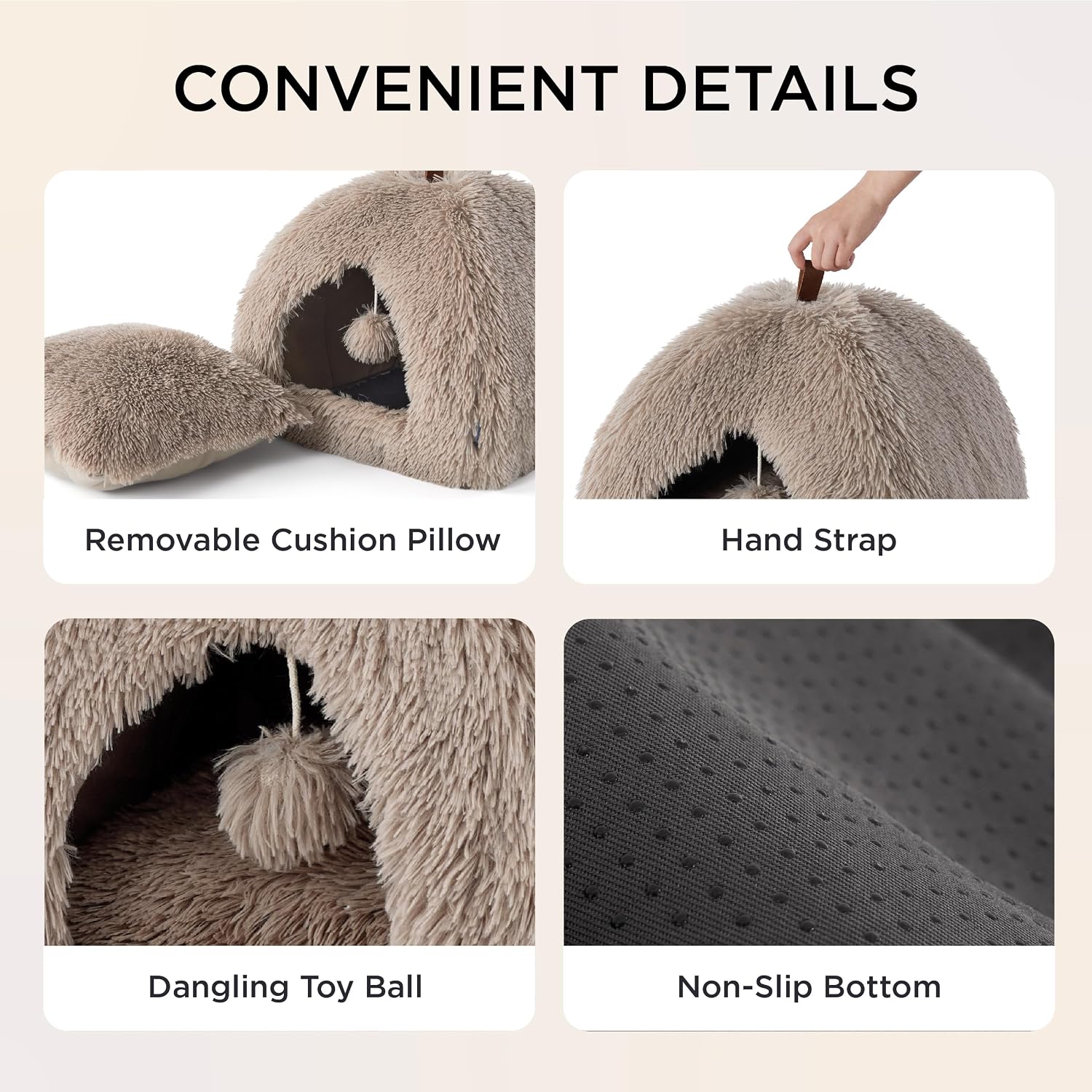 Detalle de Bedsure Cat Cave Bed 44x44x44cm