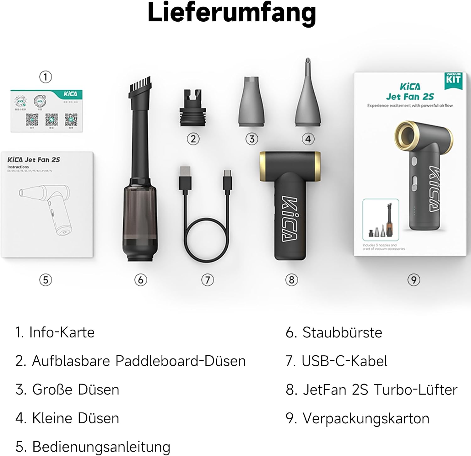 Thumbnail 6 de Kica JetFan 2S Elektrischer Air Duster – Metallgehäuse, 117.000 U/min, stufenlose Regelung, Turbomodus, kabellos