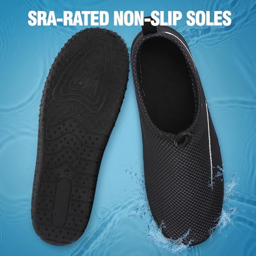 Detalle 2 de Gitzing Water Shoes Beach Shoes Swim Aqua Socks – Barefoot‑style, Quick Dry, Breathable with Adjustable Drawstring (40 EU/6.5 UK, Black)