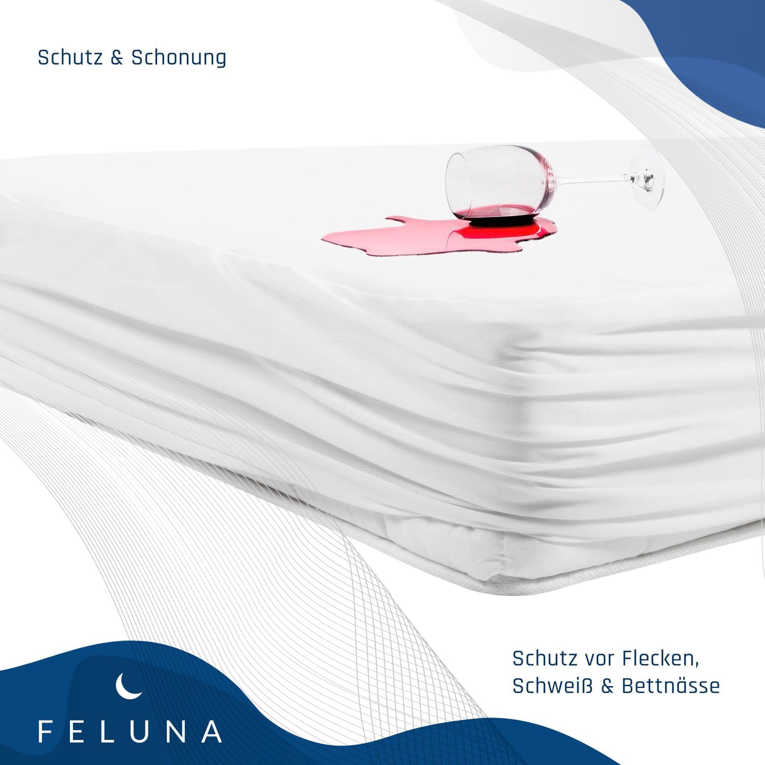 Detalle de Feluna® Premium waterdichte molton-matrasbeschermer 90 x 200 cm van katoenflanel