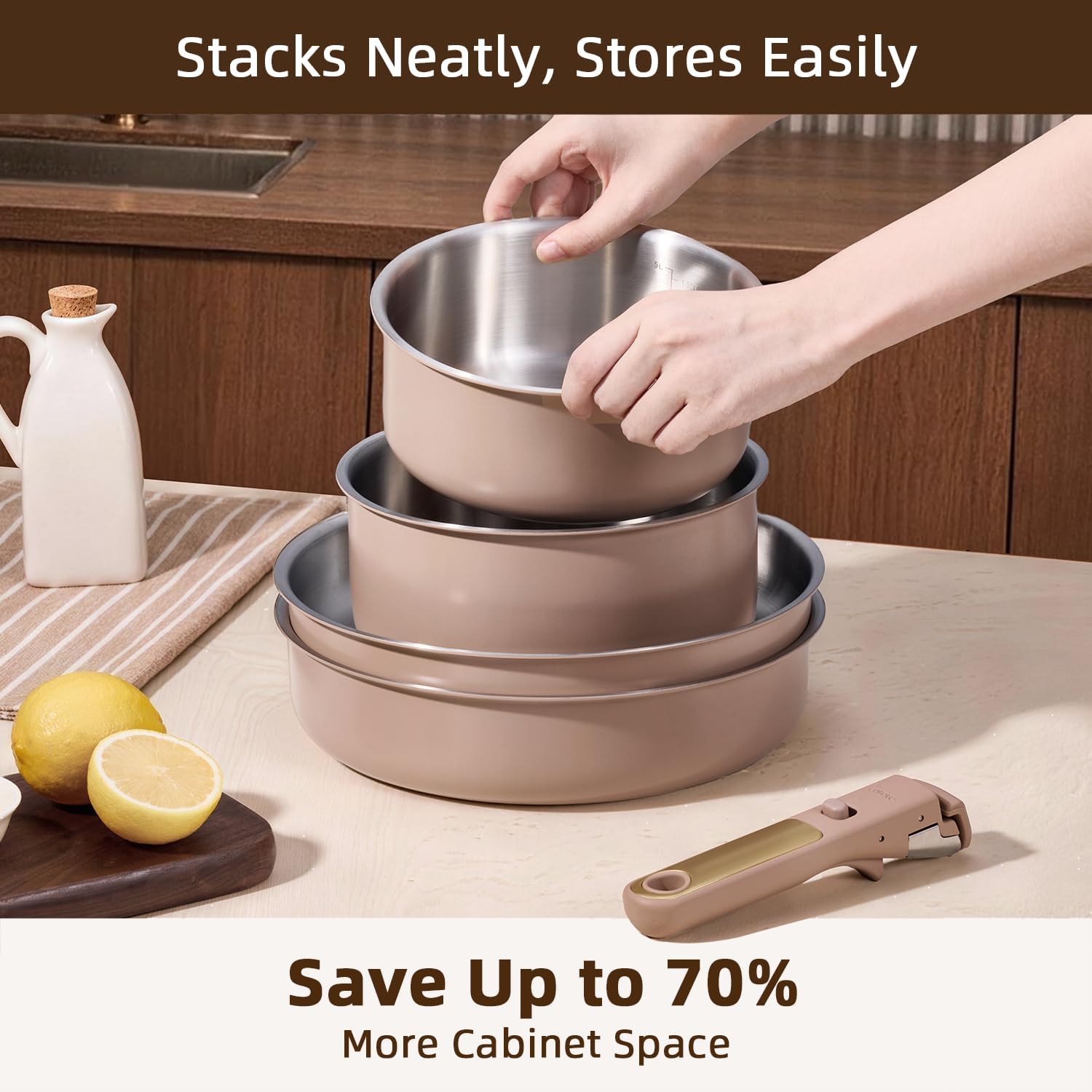 Thumbnail 4 de CAROTE 15Pcs Ceramic Cookware Set