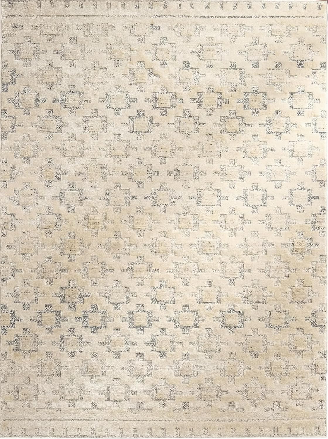Detalle de Rug Branch Astra Talis Geometric Area Rug, Beige & Cream, Washable, 7' x 10