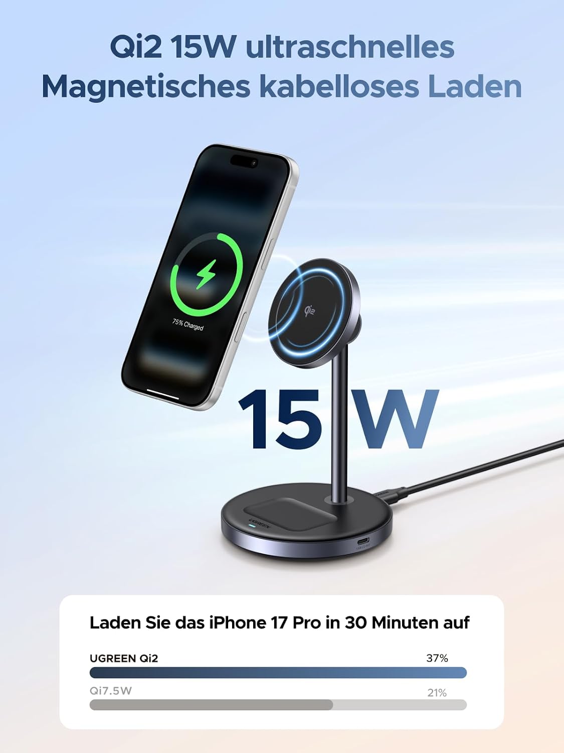 Detalle 2 de UGREEN Zapix Qi2 MagSafe Ladegerät 15W