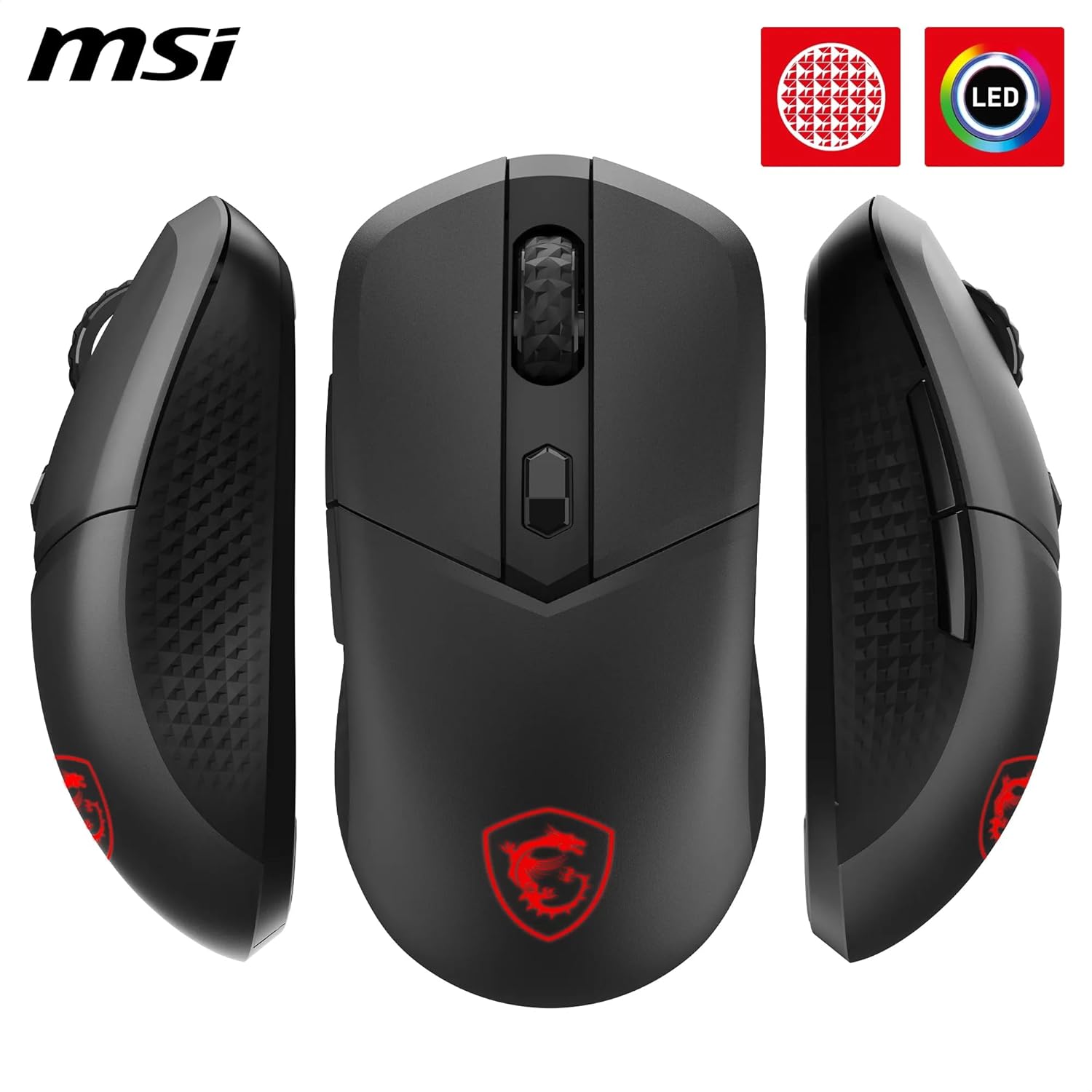 Thumbnail 2 de MSI Versa 300 Wireless : souris gaming sans fil symétrique, capteur optique 8000 DPI et 6 boutons