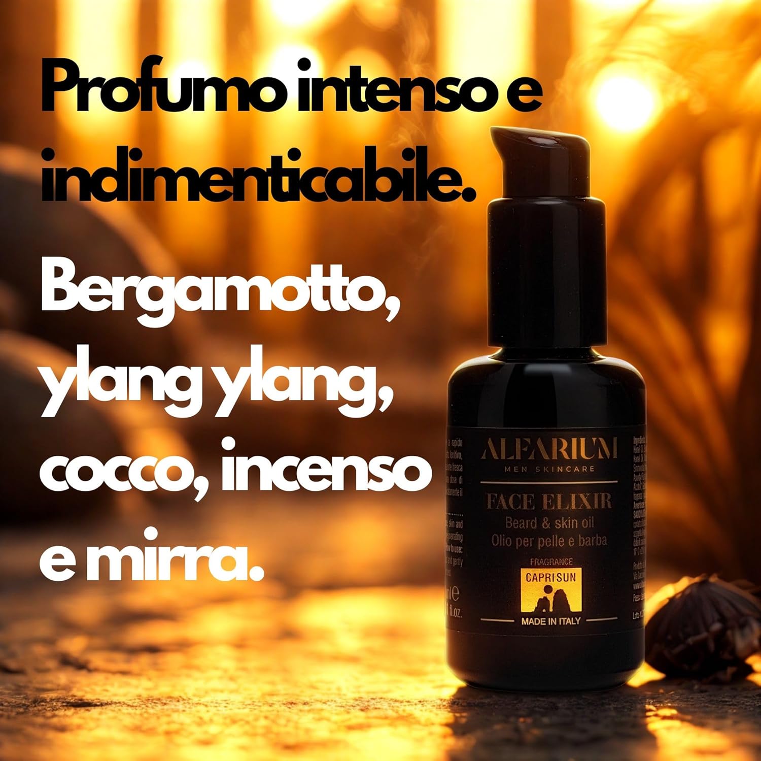 Detalle de Alfarium Olio Barba Uomo & Balsamo Barba con Retinolo e Oli Naturali – Morbidezza leggera, pelle confortevole