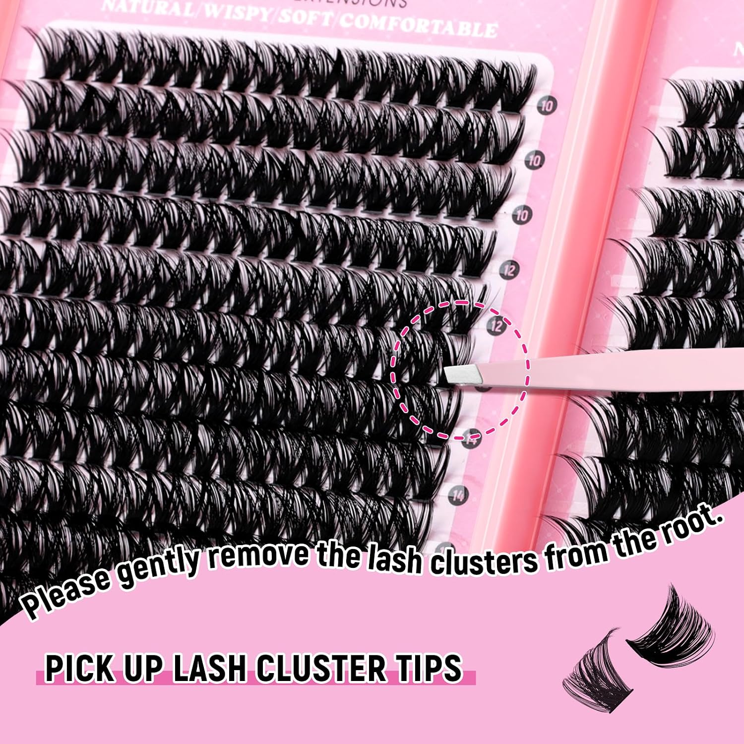 Thumbnail 4 de FADLASH 80D+100D Lash Clusters Kit, D Curl, 10–18mm, Bond and Seal