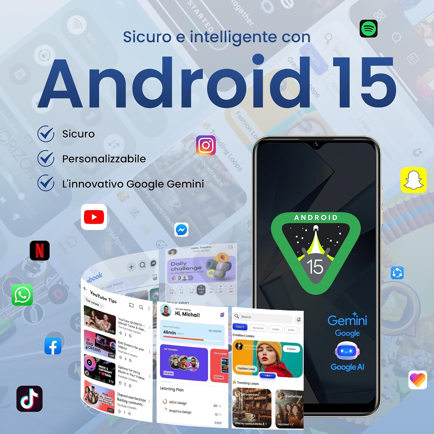 Detalle de LAGENIO A12 Pro: Android 15, schermo 6.9