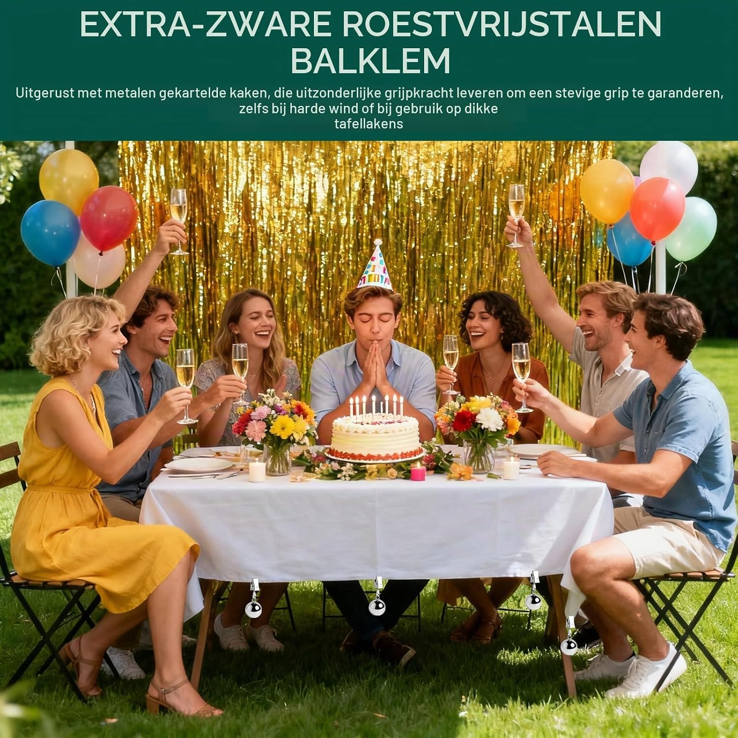 Detalle de nplaseta Tischdeckenbeschwerer, 8 tafelkleedgewichten van koolstofstaal