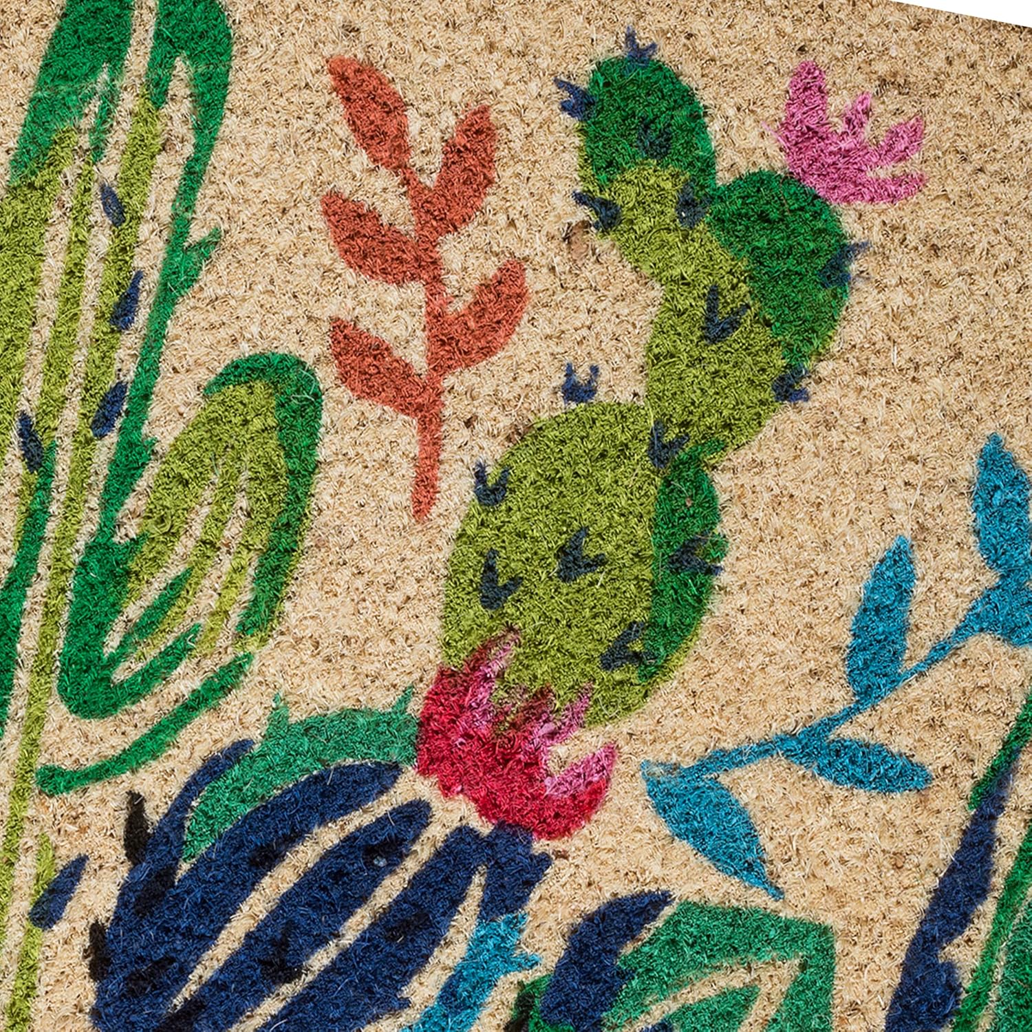 Thumbnail 4 de Baroni Home Zerbino Ingresso Casa in Cocco Dipinto a Mano 70x40 cm – Welcome con cactus floreale