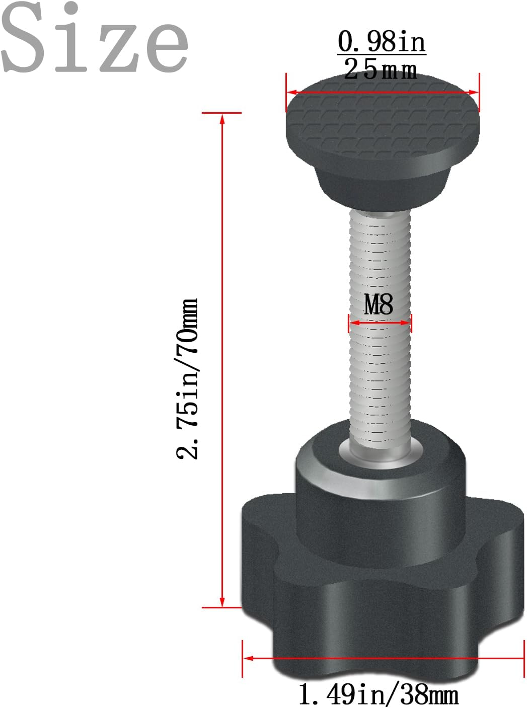 Detalle 2 de Jhanw Star Knobs M8*35mm Studs