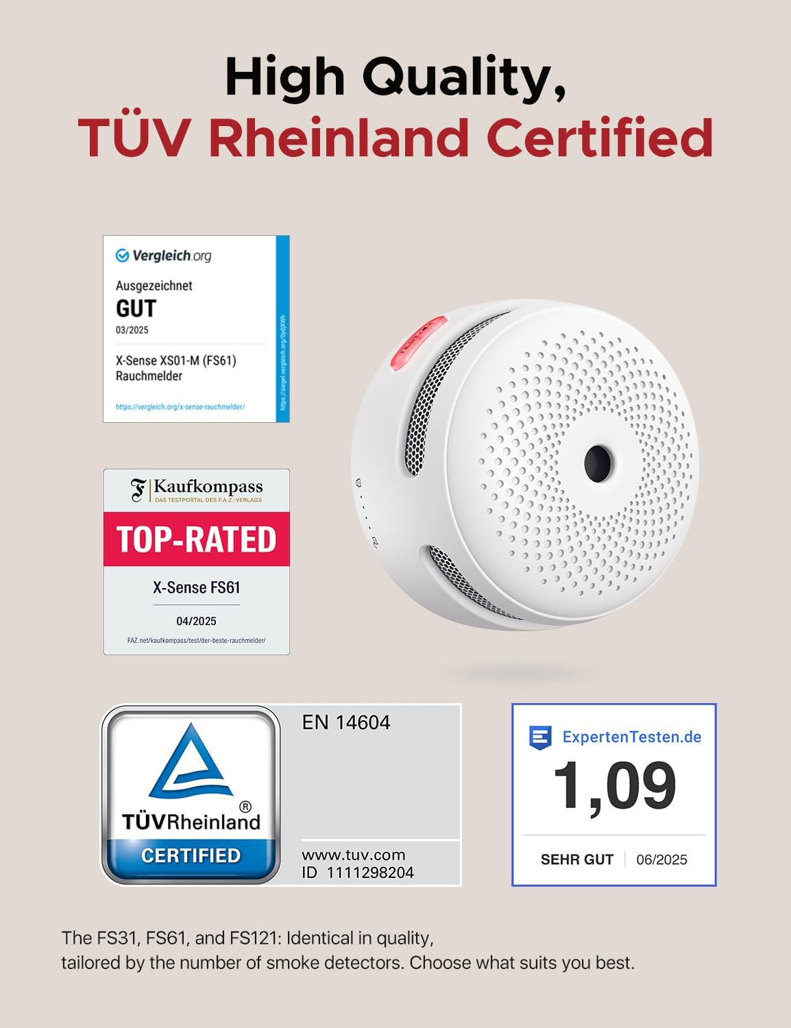 Detalle de Wi-Fi smoke alarms FS31 with SBS50 base