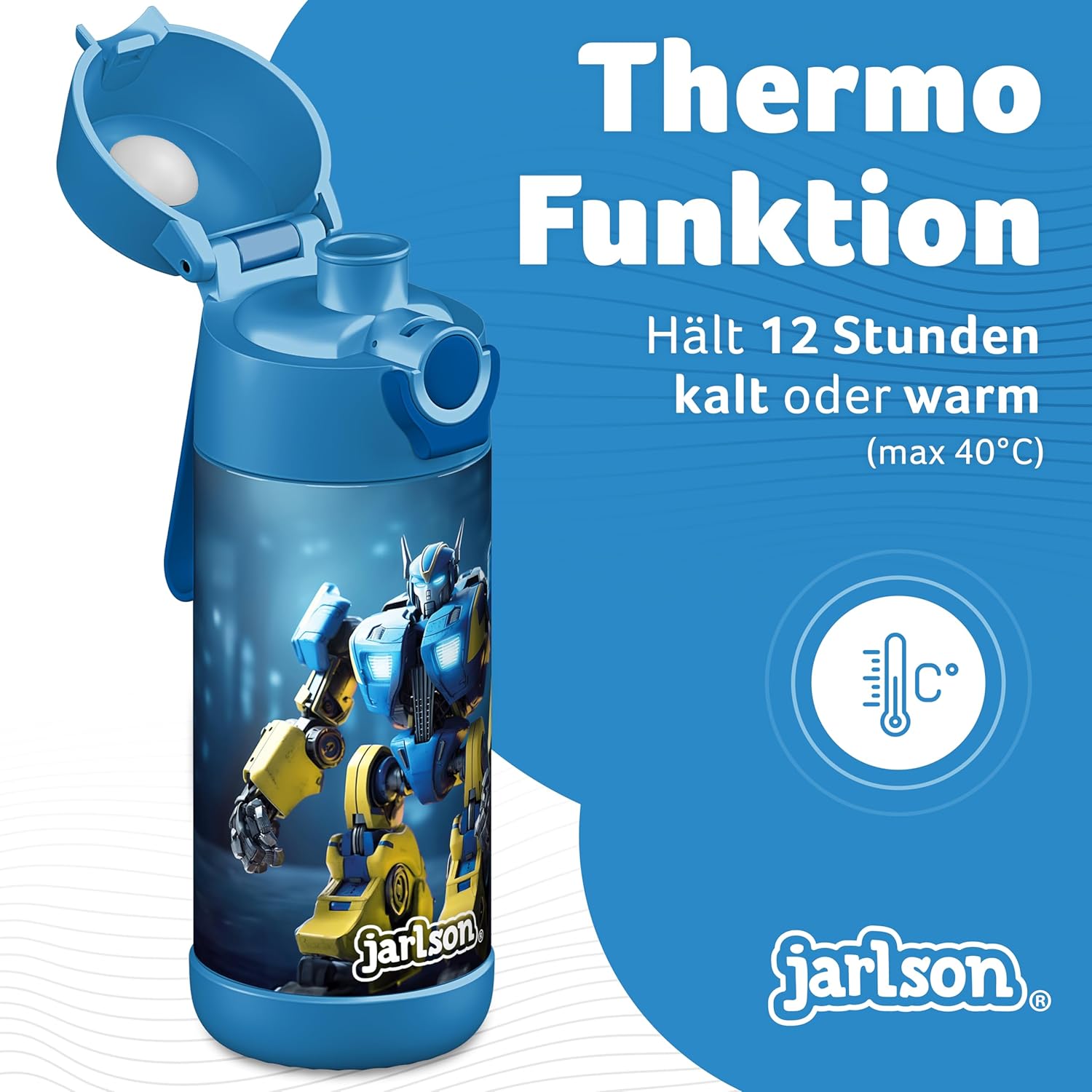 Detalle de Jarlson Borraccia Termica Bambini Mali 350ml: sicurezza, praticità e stile per scuola e sport