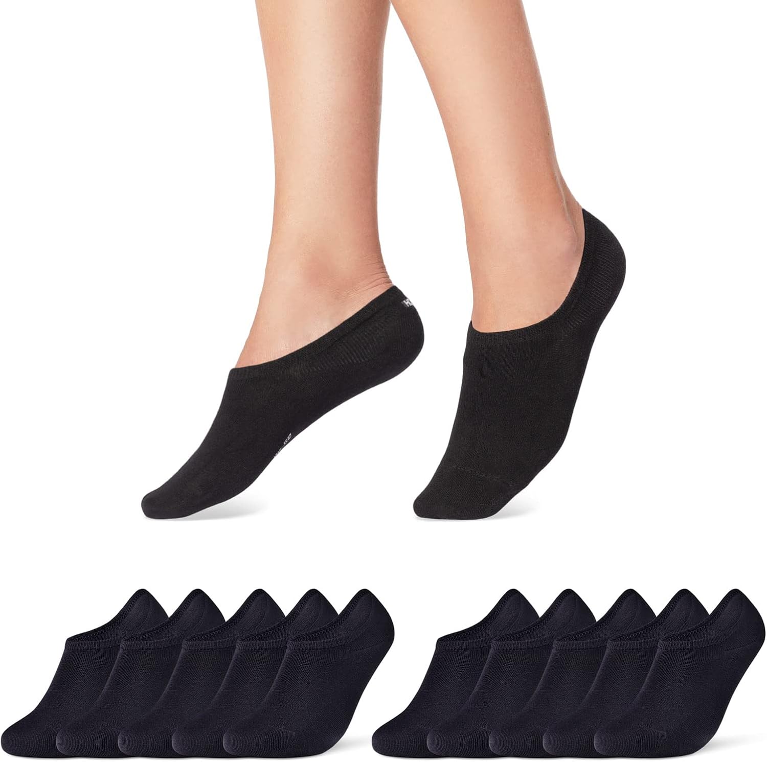 Detalle de Lot de 10 paires de socquettes basses invisibles en coton pour femme & homme
