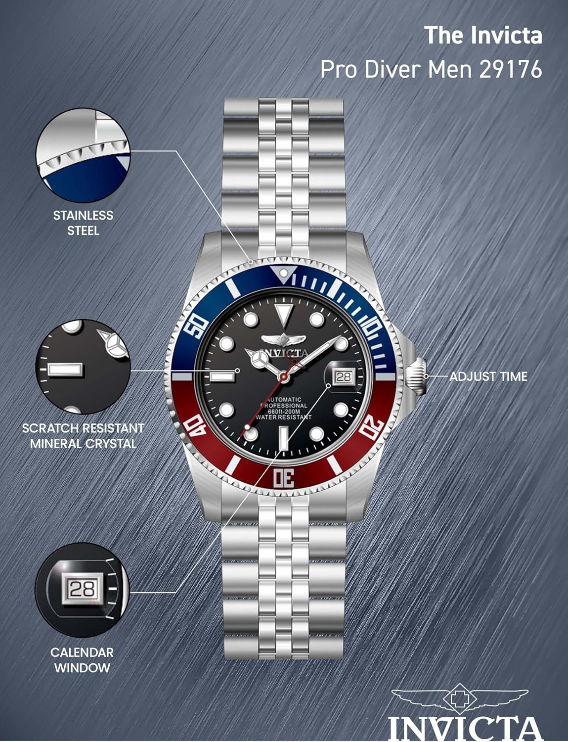 Thumbnail 3 de Invicta Pro Diver Montre Homme – Mouvement Automatique, Acier Inoxydable, 42 mm