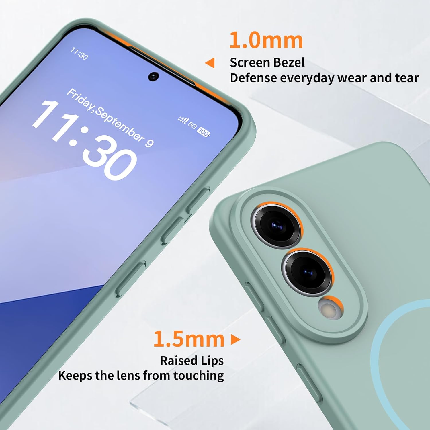 Detalle 2 de YIBAMI Magnetic Case for Samsung Galaxy S25 Edge with MagSafe – Soft Silicone, Anti-Slip Grip & Drop Protection