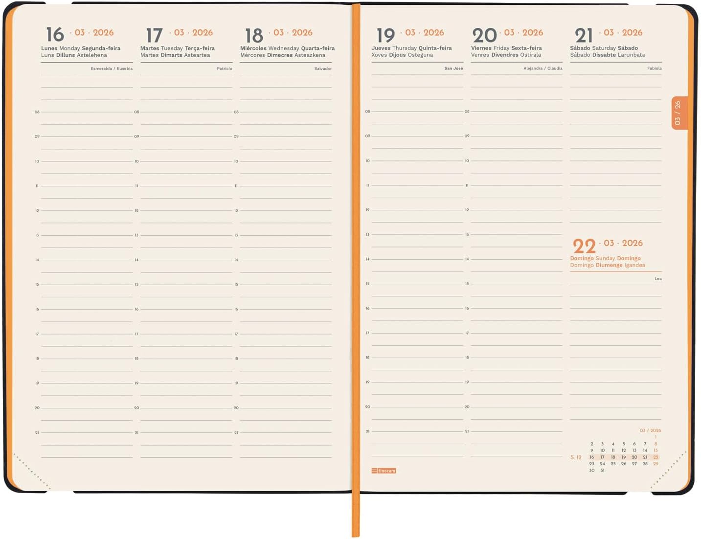 Thumbnail 3 de Finocam Agenda 2026 Semana Vista Vertical