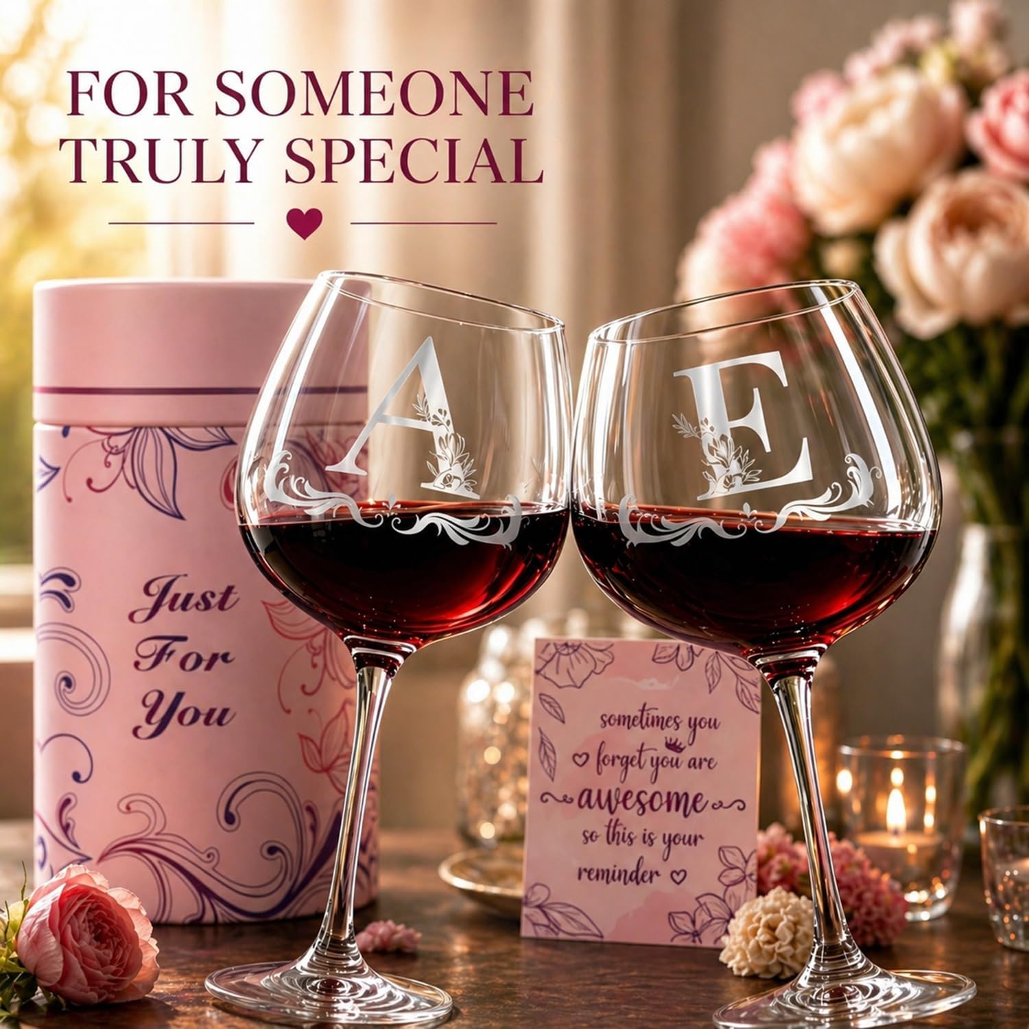 Thumbnail 1 de Personalised Monogram Wine Glass with Initial S – 475 ml