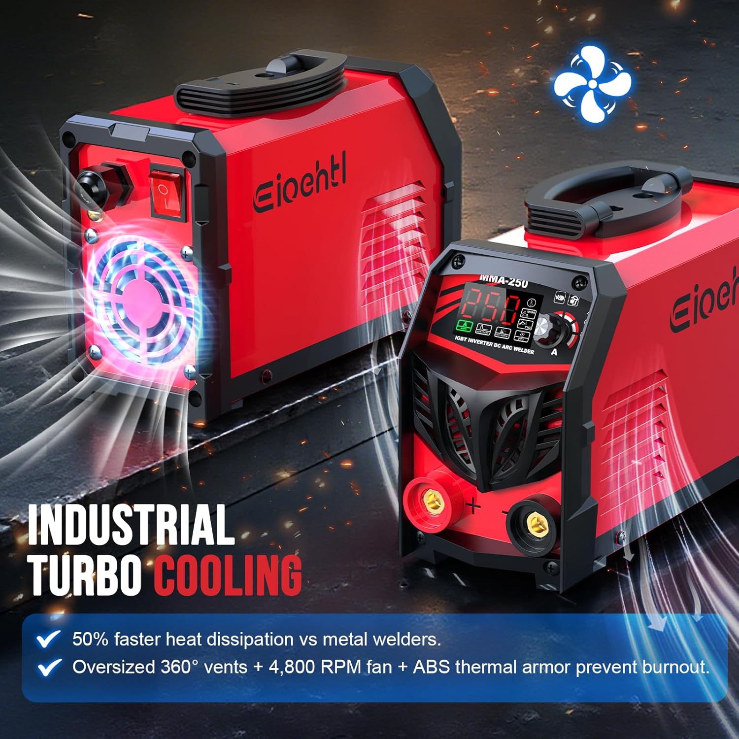 Thumbnail 5 de Eioehtl 250Amp Dual Voltage Stick Welder (110V/220V) with LED ARC Display, IGBT Inverter Kit