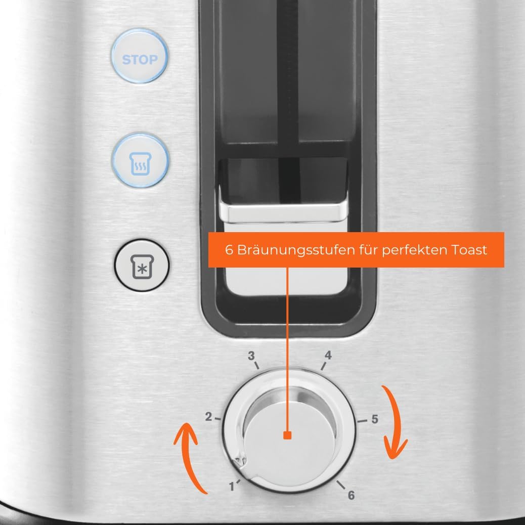 Thumbnail 3 de Krups KH442D Control Line Premium Toaster mit 2 kurzen Schlitzen und Brötchenaufsatz (6 Bräunungsgrade, 850 W)