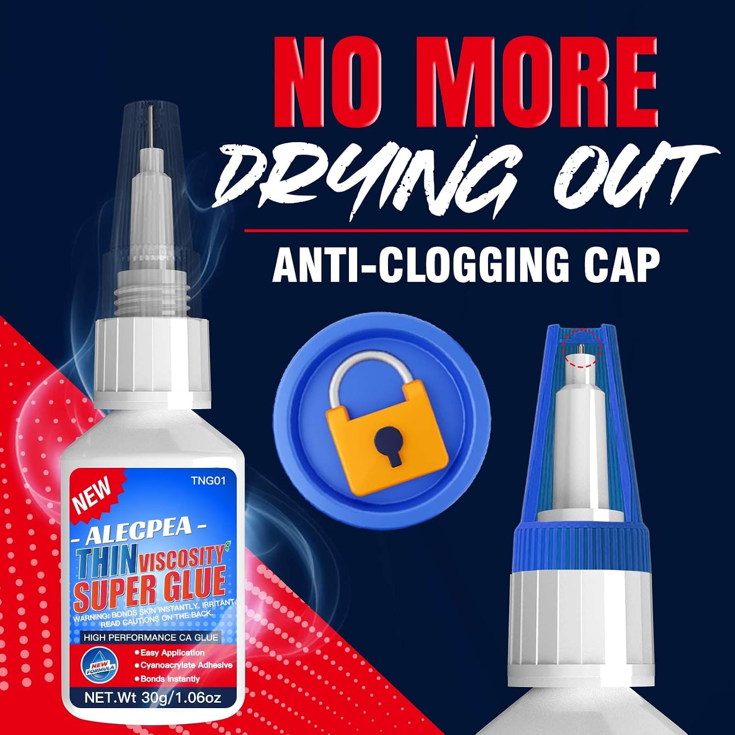 Thumbnail 3 de ALECPEA Thin CA Glue 30g for Woodworking and Models: Precision, Quick Set, Clean Finish