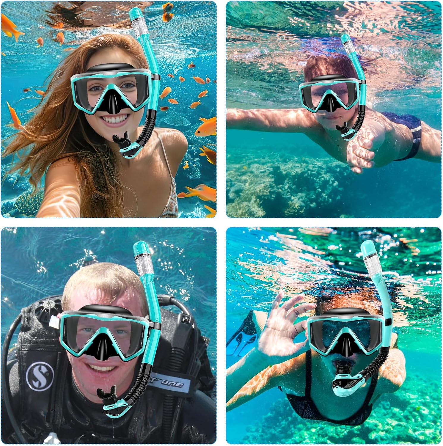 Thumbnail 6 de Collazoey qsjqhl snorkelset voor volwassenen met panoramisch masker