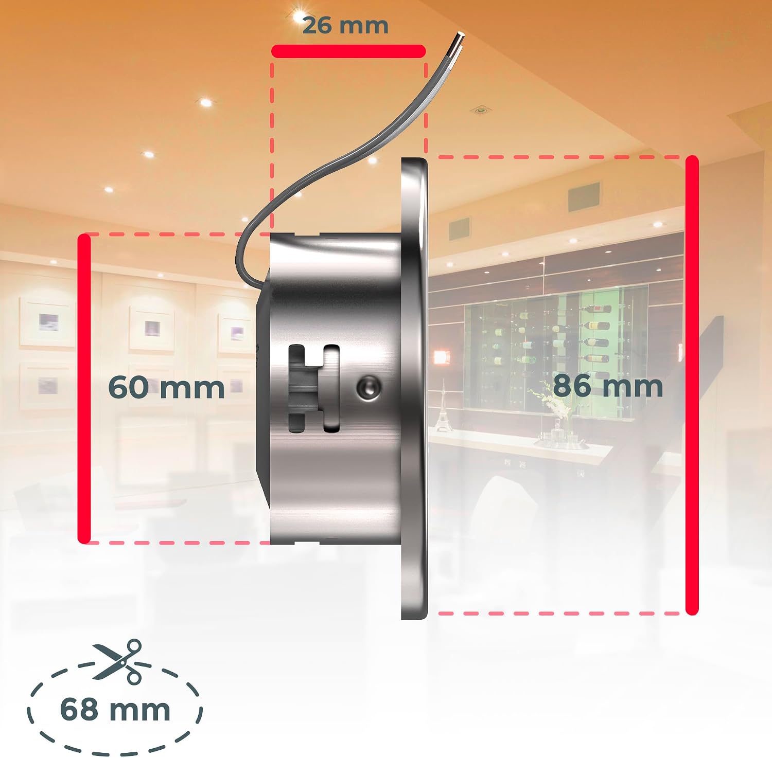 Detalle 2 de B.K.Licht zestaw 5 wpuszczanych lamp LED 4,8 W, 3000 K, odchylane
