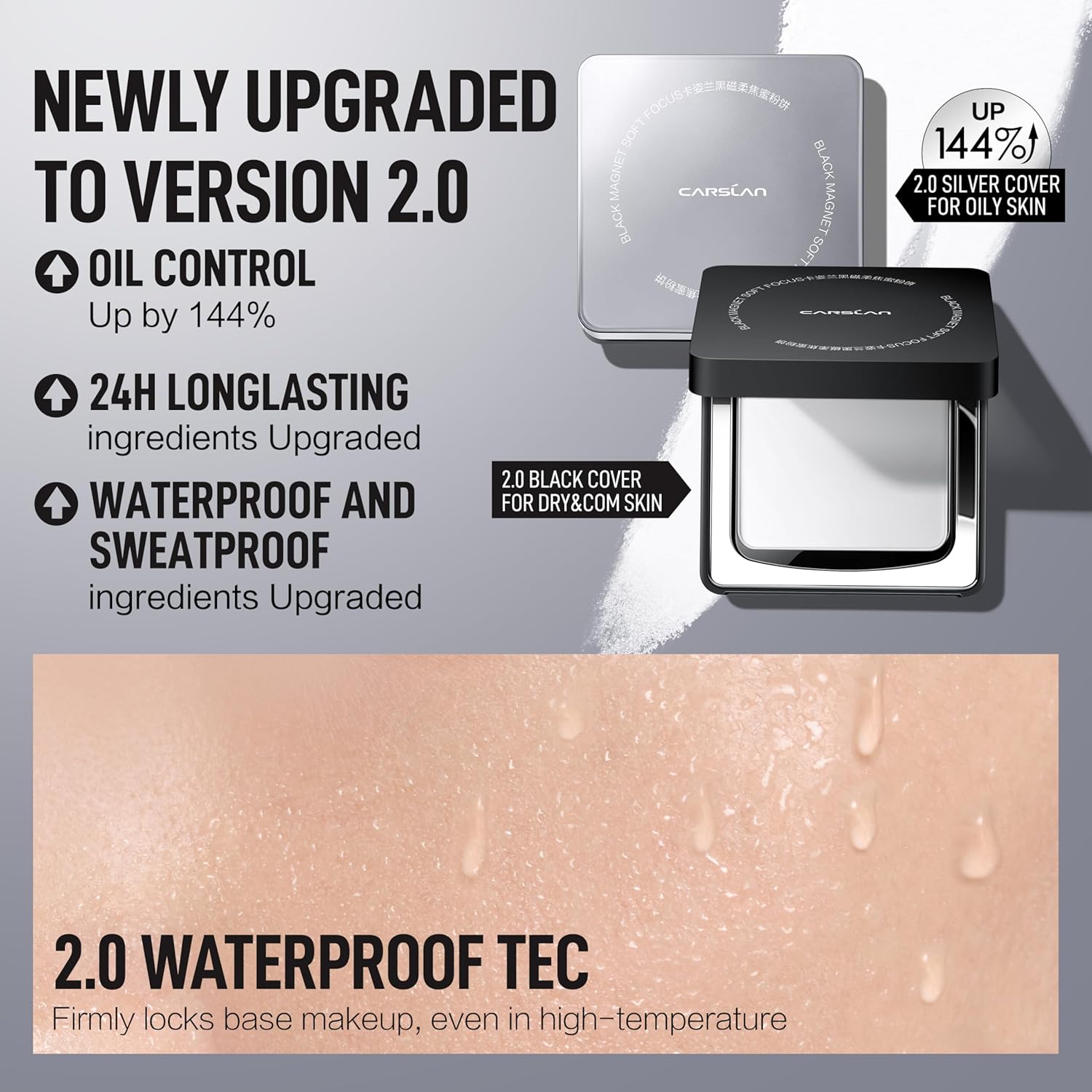 Detalle 2 de CARSLAN 2.0 Black Magnet Soft Focus Translucent Setting Powder (Talc-Free, Waterproof)