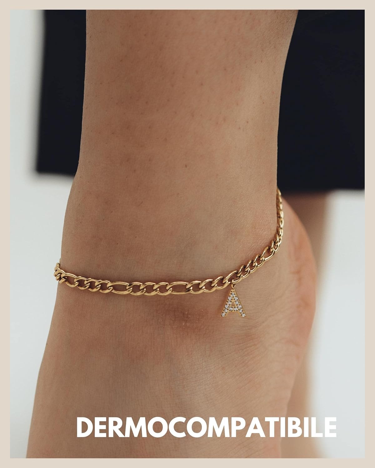 Thumbnail 4 de GD GOOD.designs Cavigliera d’oro 18 carati con lettere impermeabili, regolabile 22–27 cm
