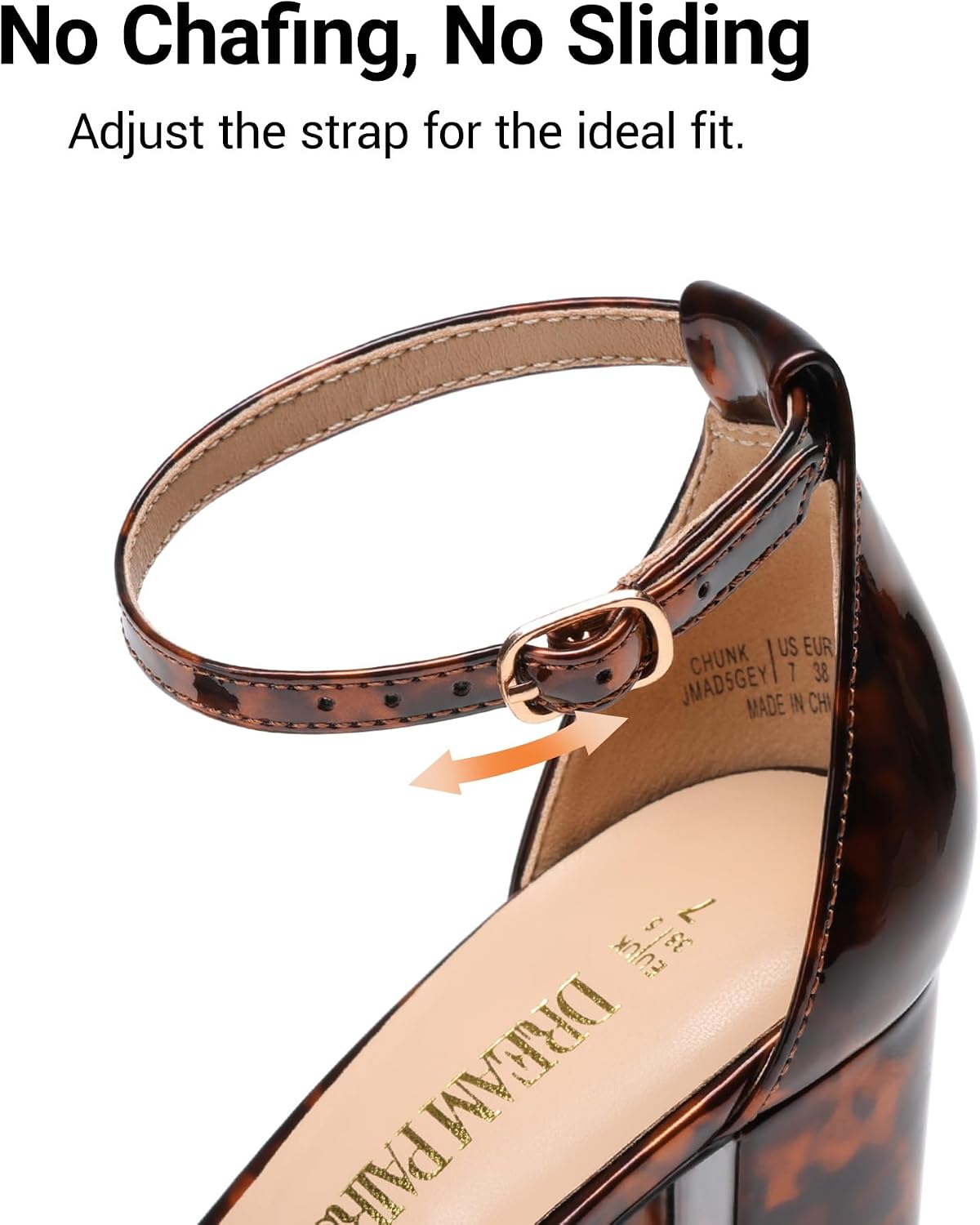 Detalle de DREAM PAIRS 59938 Women's Comfort Block Heel Sandals with Adjustable Ankle Strap