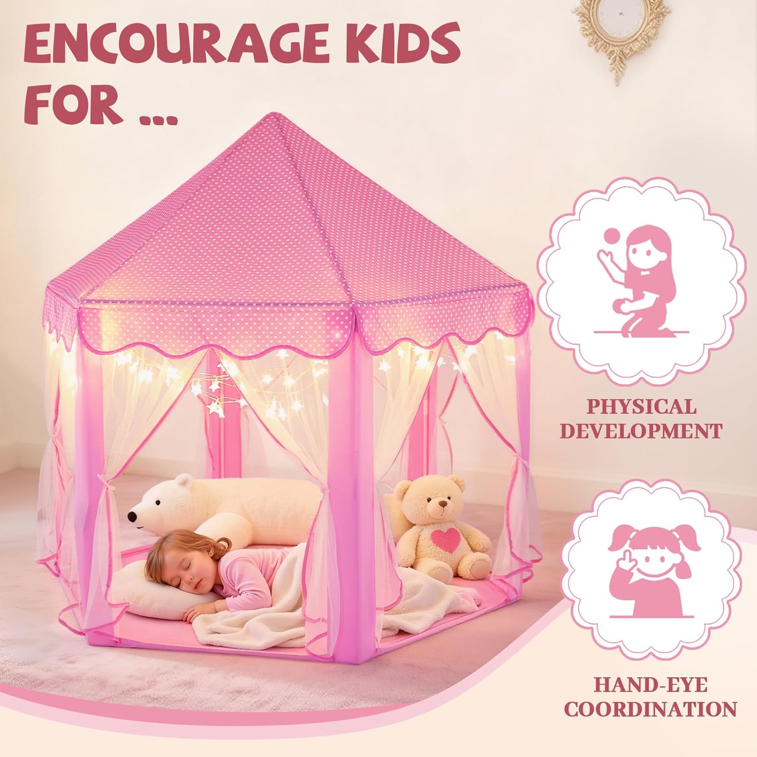 Thumbnail 4 de Sumbababy Princess Castle Tent for Girls — Playhouse 1 🎪