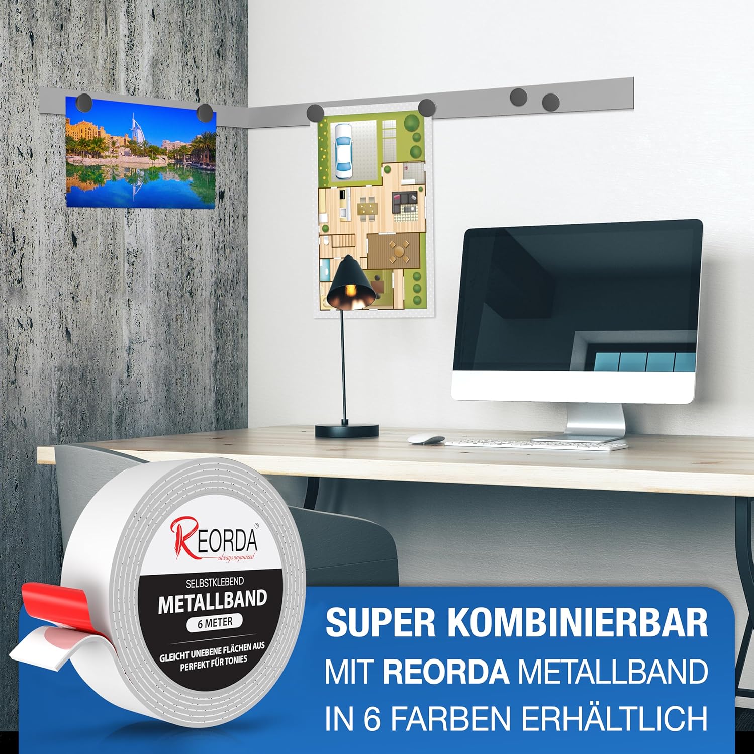 Detalle de REORDA Magnet stark – 60 Stück, Ø30 mm, 8 mm stark, rund, schwarz, rostfrei