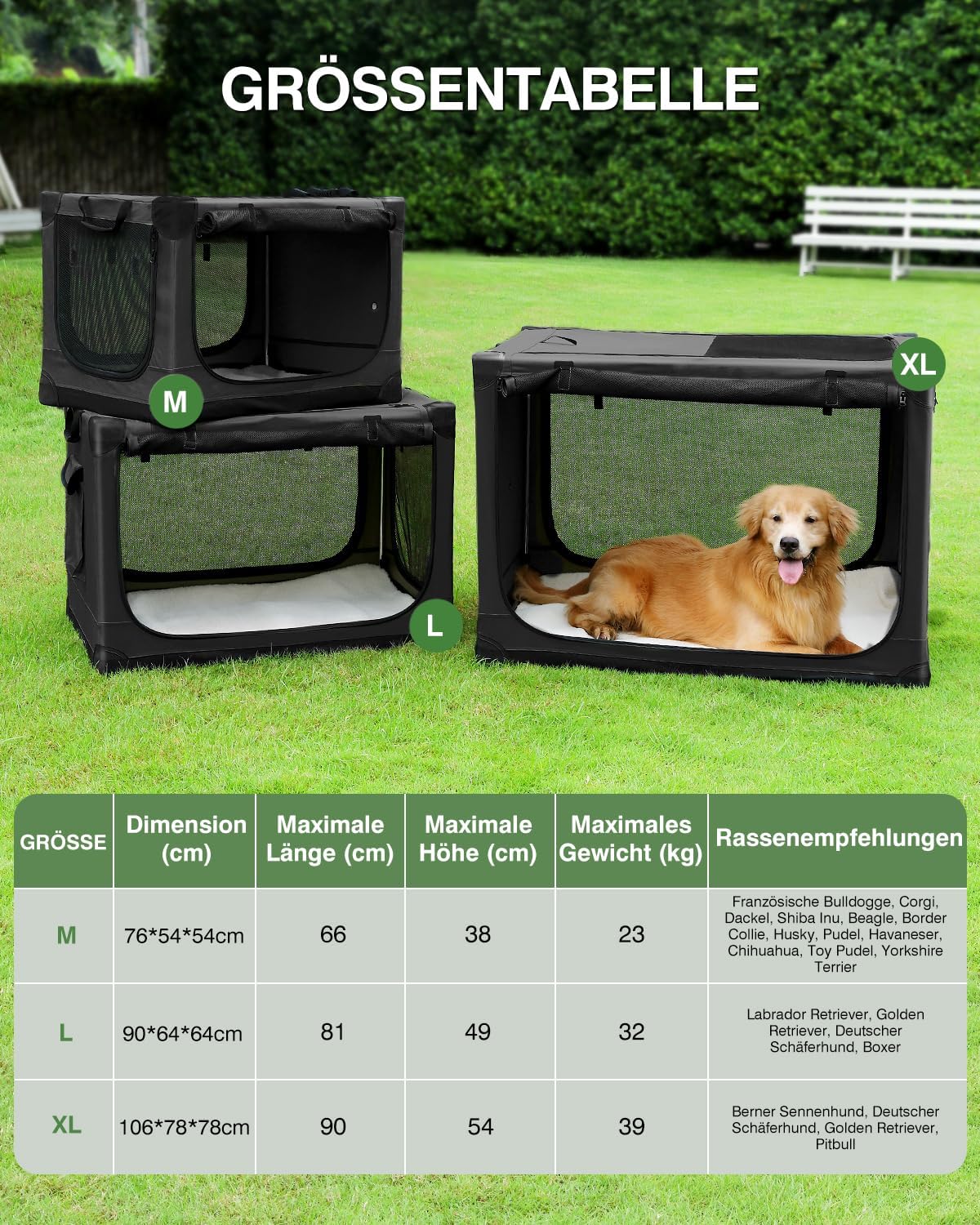 Detalle de derimkcoa Hundebox faltbar 106 x 78 x 78 cm