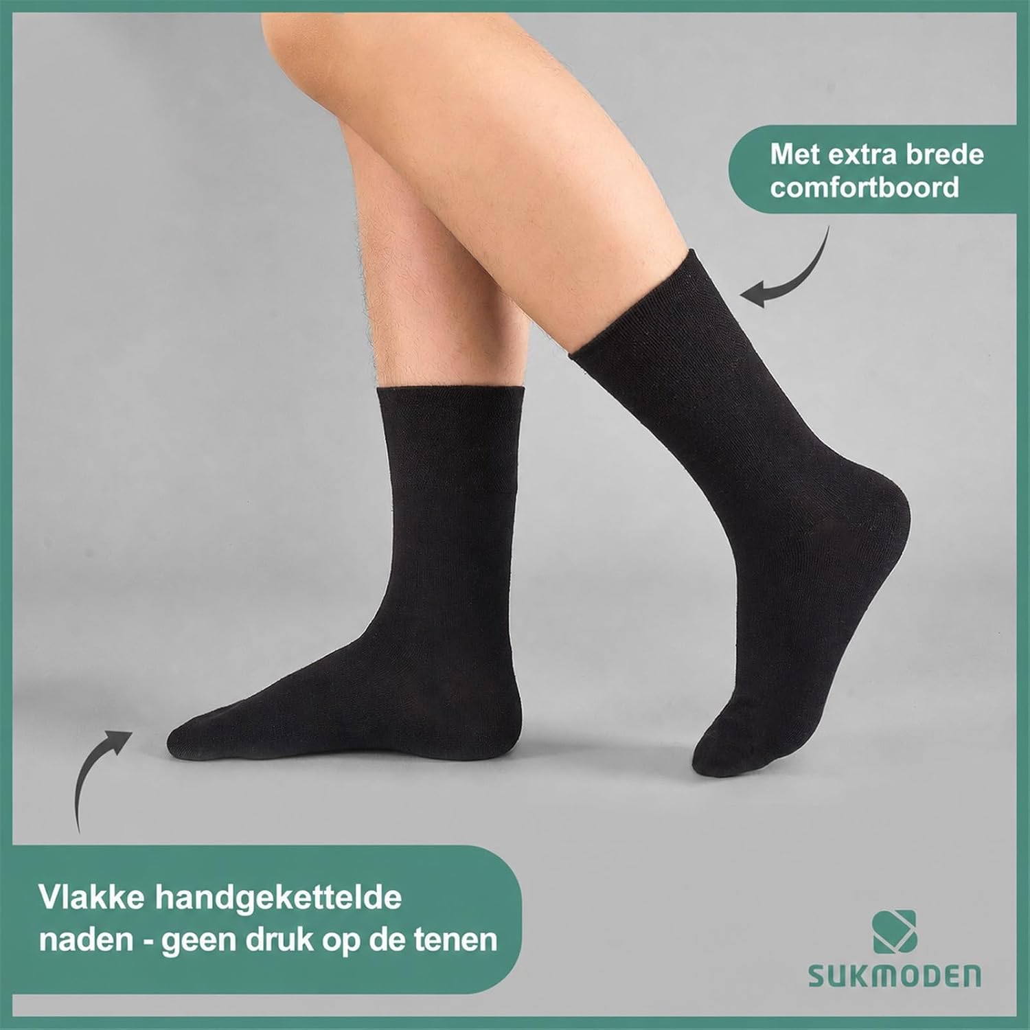Detalle de SockWaddles diabetessokken, 6 paar, 97% katoen, naadloos, maat 35–50
