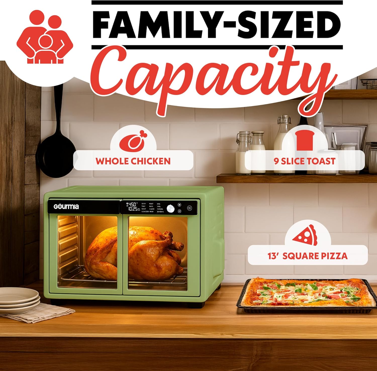 Thumbnail 5 de Gourmia 37 Qt French Door Air Fryer Oven