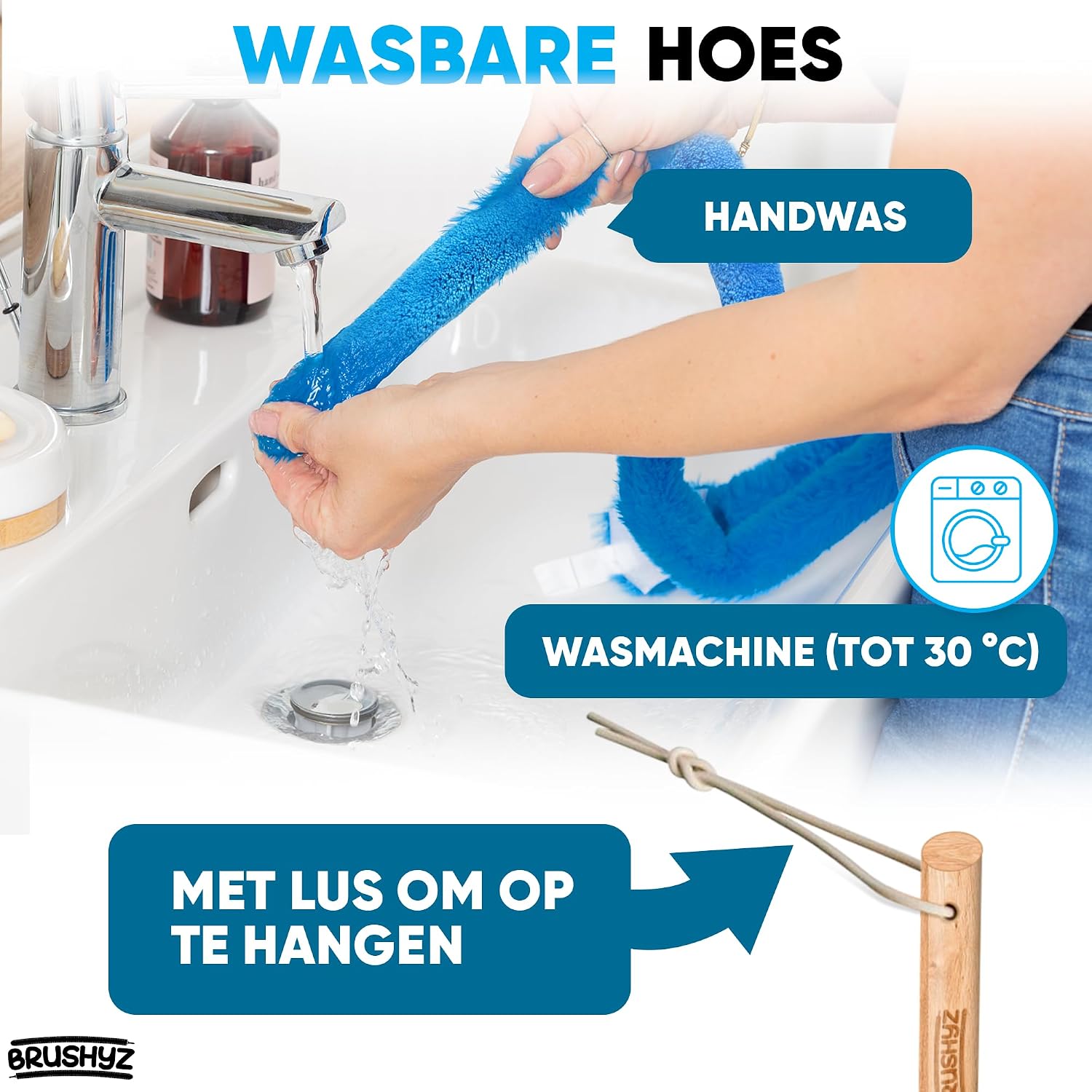 Thumbnail 5 de BRUSHYZ BRU-001 radiatorborstel 115 cm, flexibel met wasbare hoes