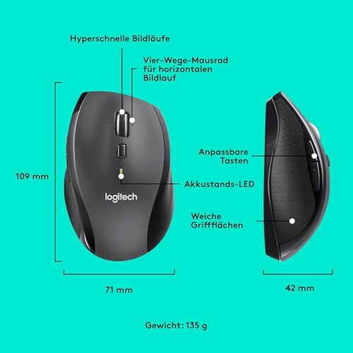 Thumbnail 5 de Logitech M705 Marathon Kabellose Maus – lange Akkulaufzeit, präziser Laser und vielseitige Tasten