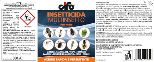 Detalle de CIFO Rethrin Multinsetto 500 ml – Insetticida multi‑insetto per casa, senza gas propellenti