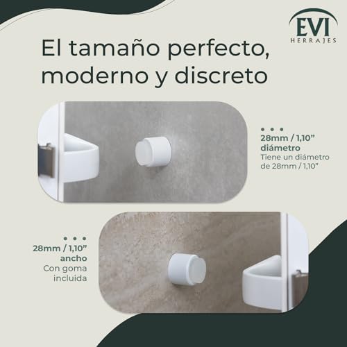 Detalle 2 de EVI I-198/28TPMBL: tope de puerta adhesivo Ø28 mm