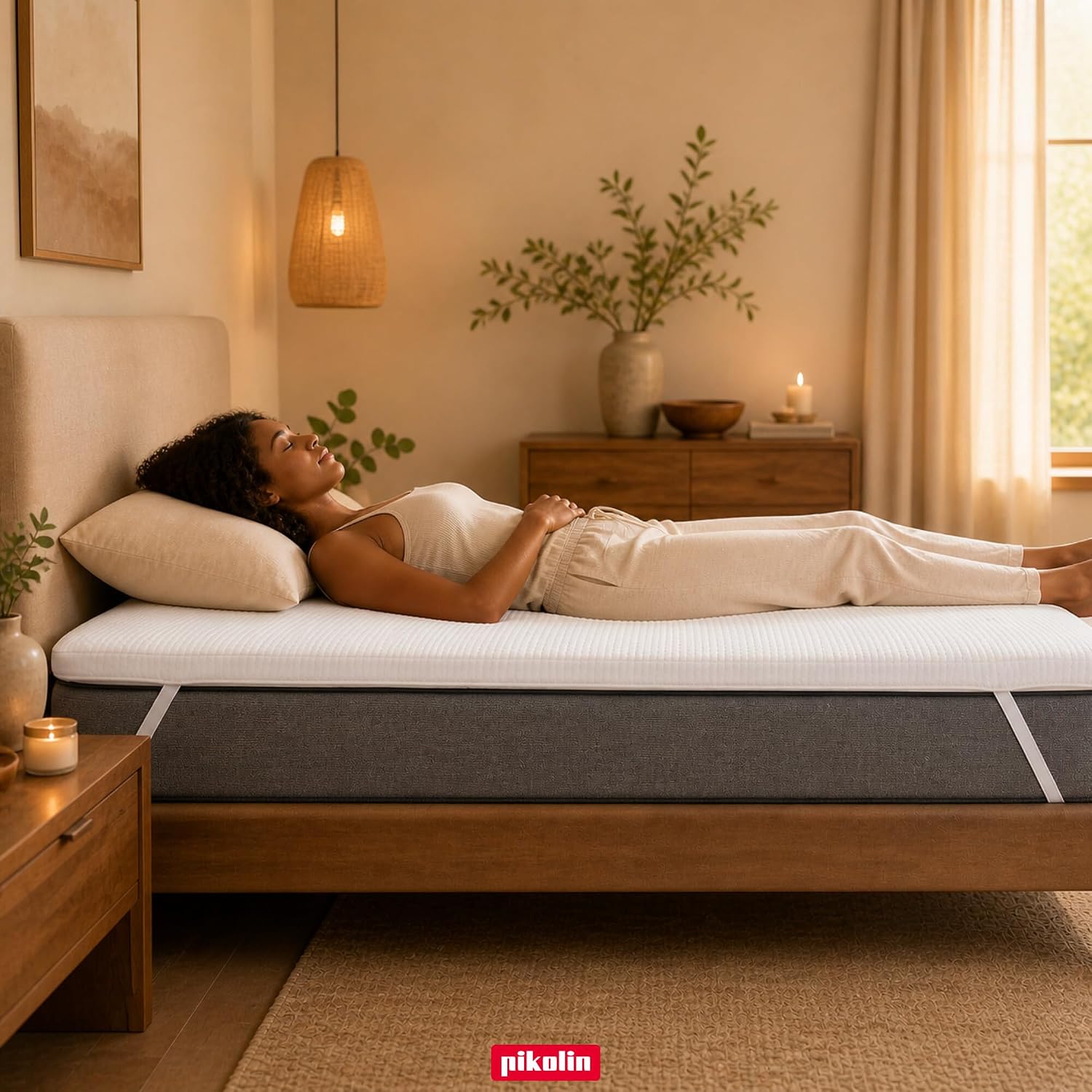 Detalle 2 de PIKOLIN Surmatelas Hôtel 90x190 cm – Mémoire de forme 7 cm