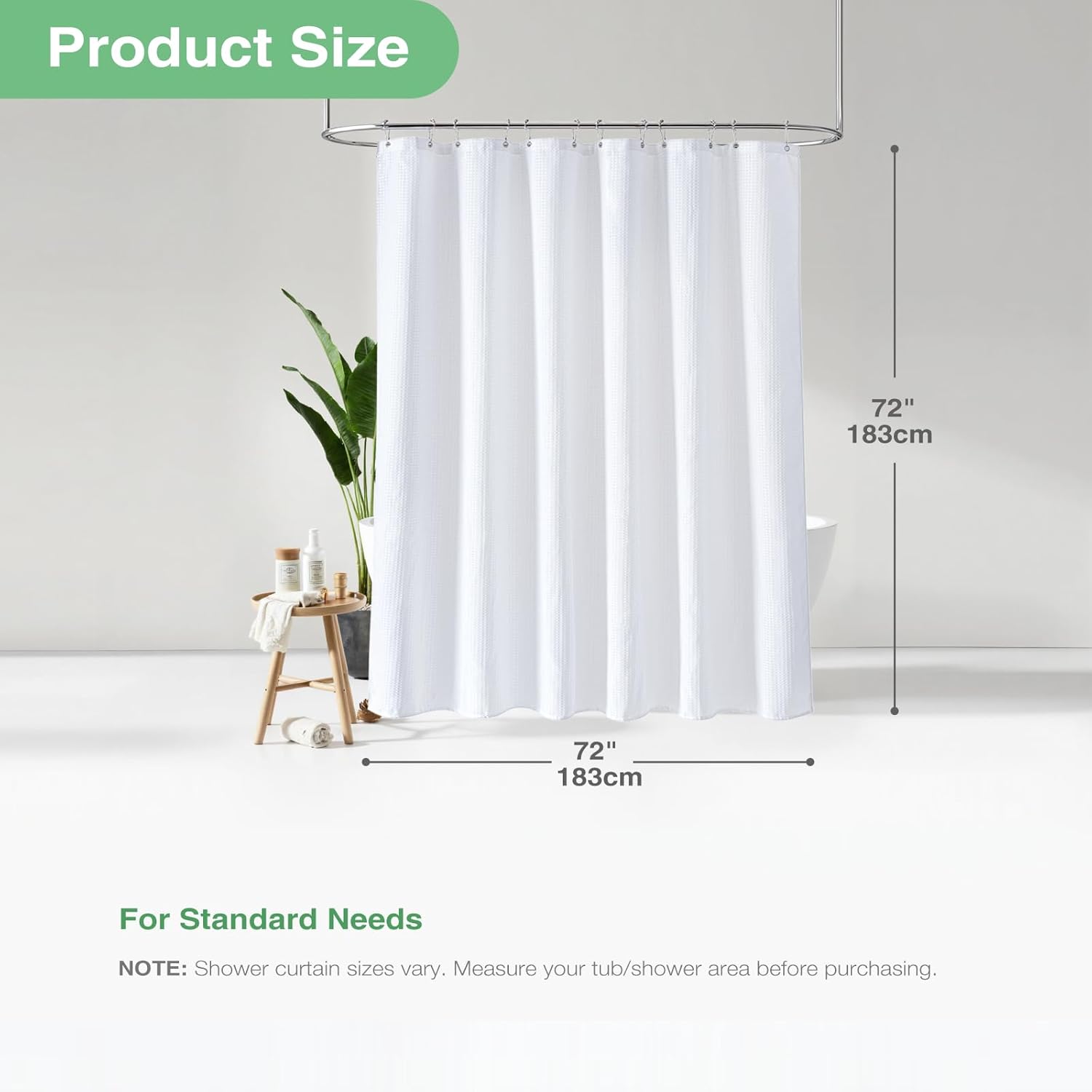 Thumbnail 5 de Dynamene Waffle Weave Shower Curtain 72x72