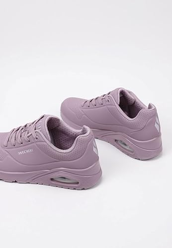 Detalle 2 de Skechers Damen Uno Stand On Air Trainer in Dk. Mauve Durabuck/Mesh – Größe 37 EU