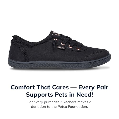 Detalle de Skechers Women's Bobs B Cute Trainer (Black, 6 UK) – Everyday Slip-On Comfort