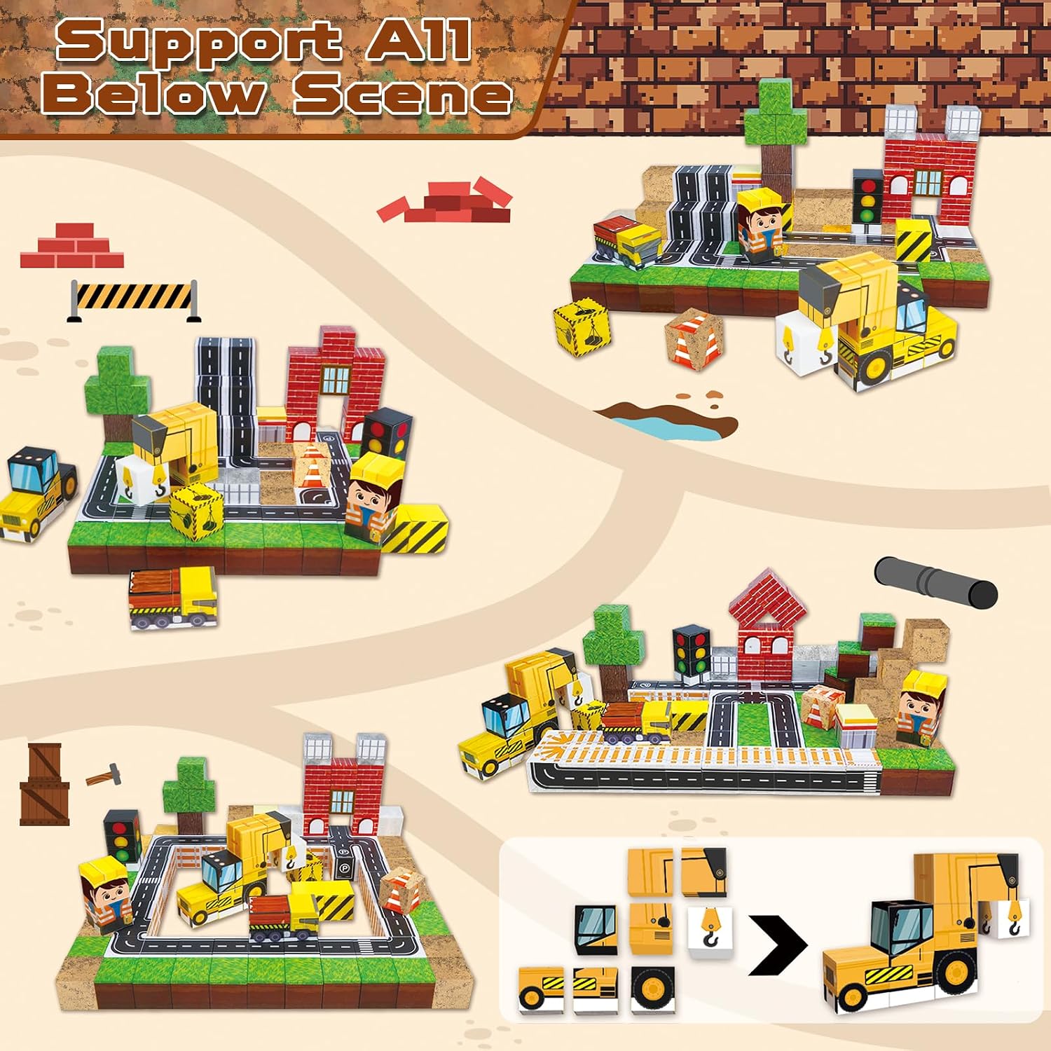 Detalle de ToyUnited Magnetic Blocks 100PCS Set