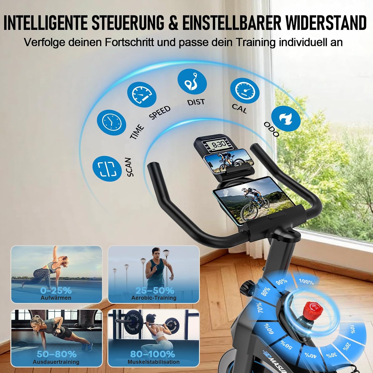 Thumbnail 5 de DMASUN Heimtrainer Fahrrad mit Magnetwiderstand