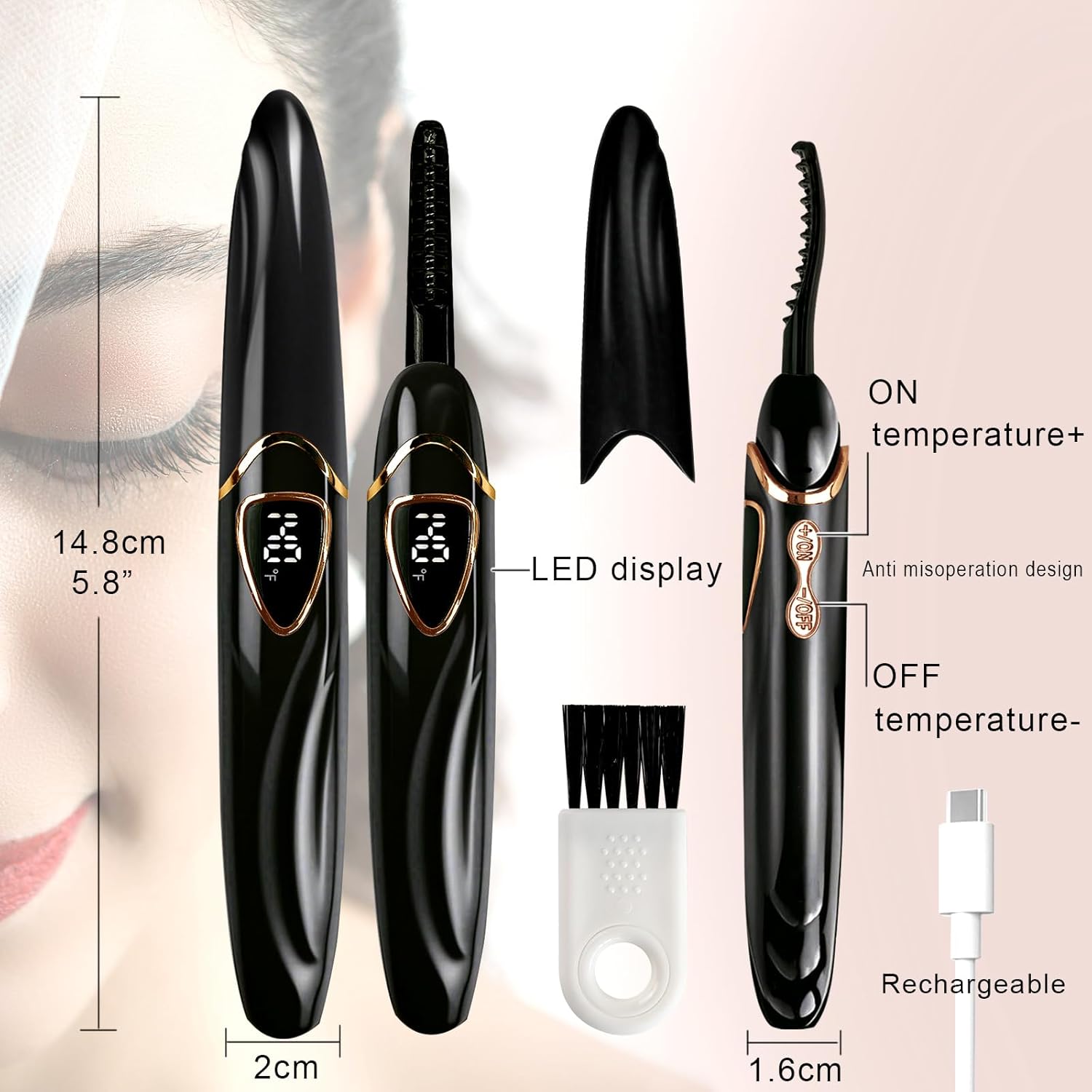 Thumbnail 1 de Tehoi S600 Beheizte Wimpernzange – Präzise Temperatursteuerung, automatische Abschaltung, USB‑C Laden